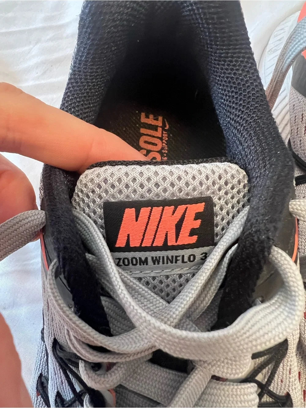 Nike Zoom Winflo 3 Running Shoes Women’s Size 7 Gray, Black & Mango